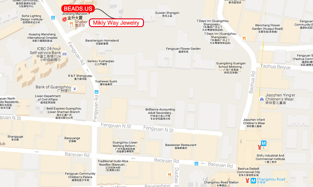 Location map to beads.us in Guangzhou (english)